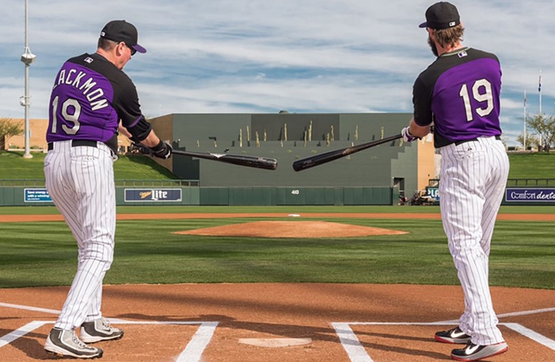 Charlie Blackmon Practicing With His Father Myron