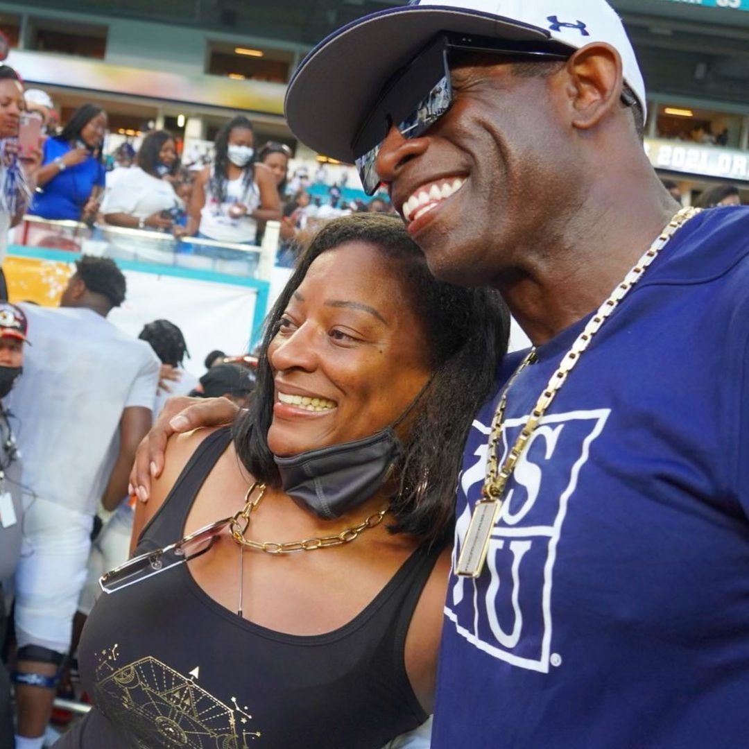 Deion Sanders With His Sister Tracie