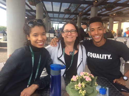 Felix Auger-Aliassime With His Sister And Mother