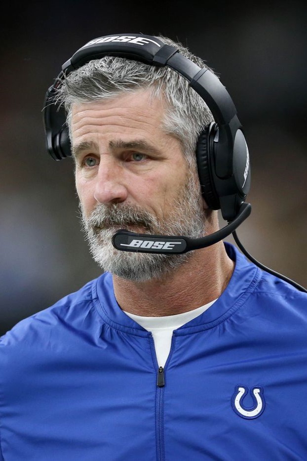 Frank Reich in the field giving command