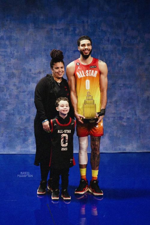 Jayson Tatum With His Mother Brandy And Son Jayson Jr.