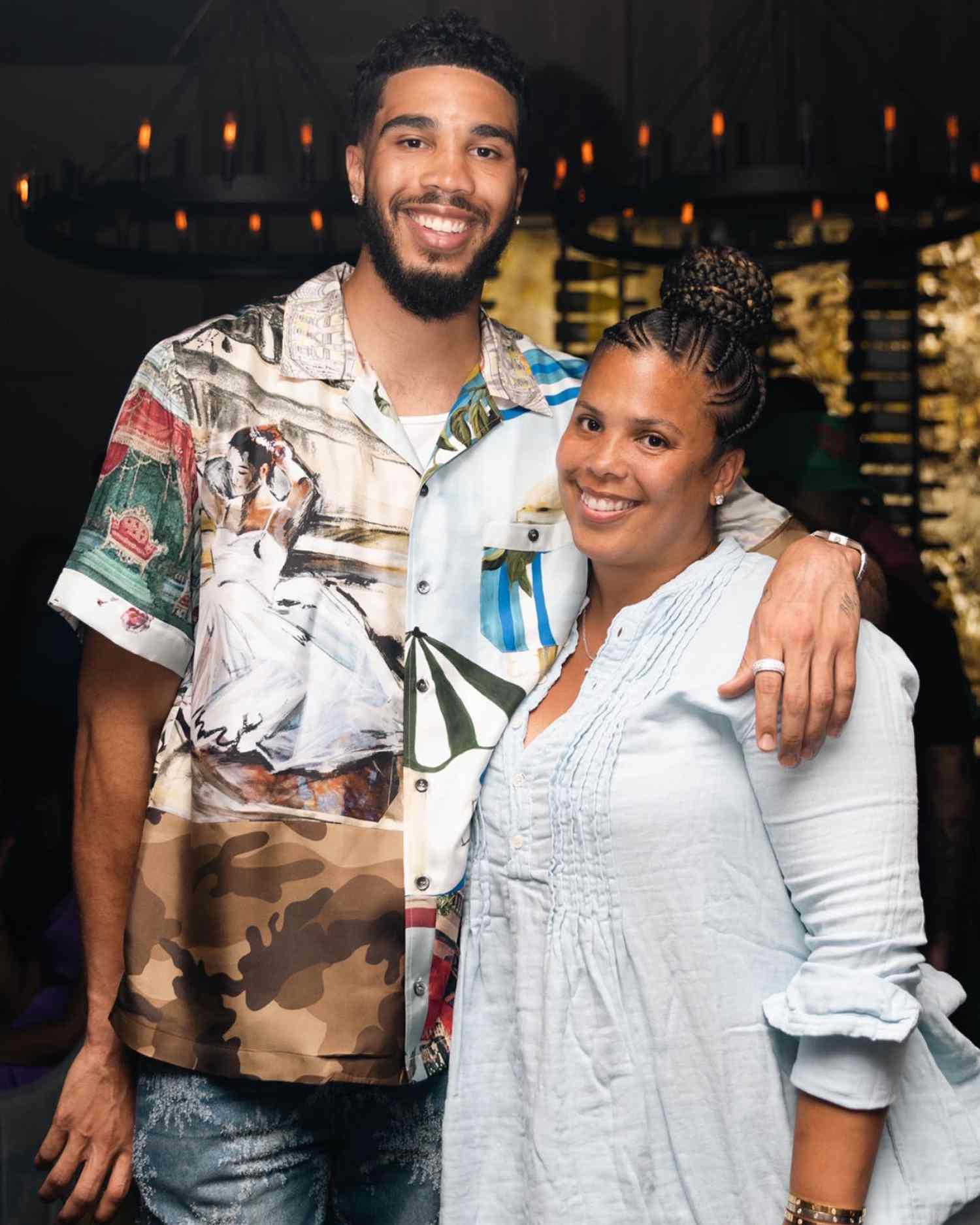 Jayson Tatum With His Mother Brand Cole 