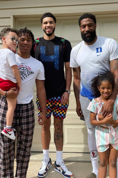 Jayson Tatum With His Brother Jayden Sister Kayden Father Justin And Son Jayson Jr.