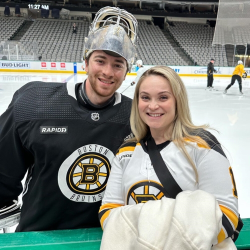 Jeremy Swayman With His Sister