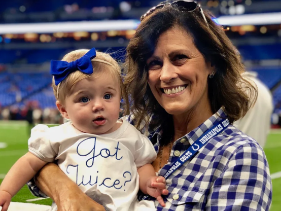 Frank Reich wife Linda with her granddaughter Bishop 