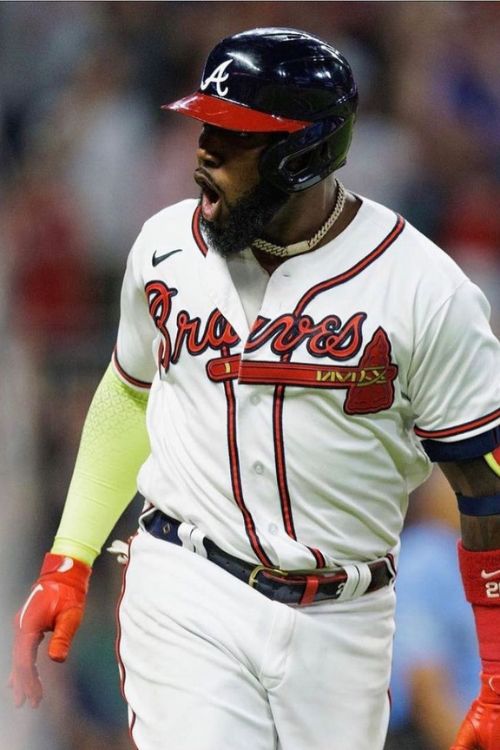 Marcell Ozuna Getting Ready For A Game 