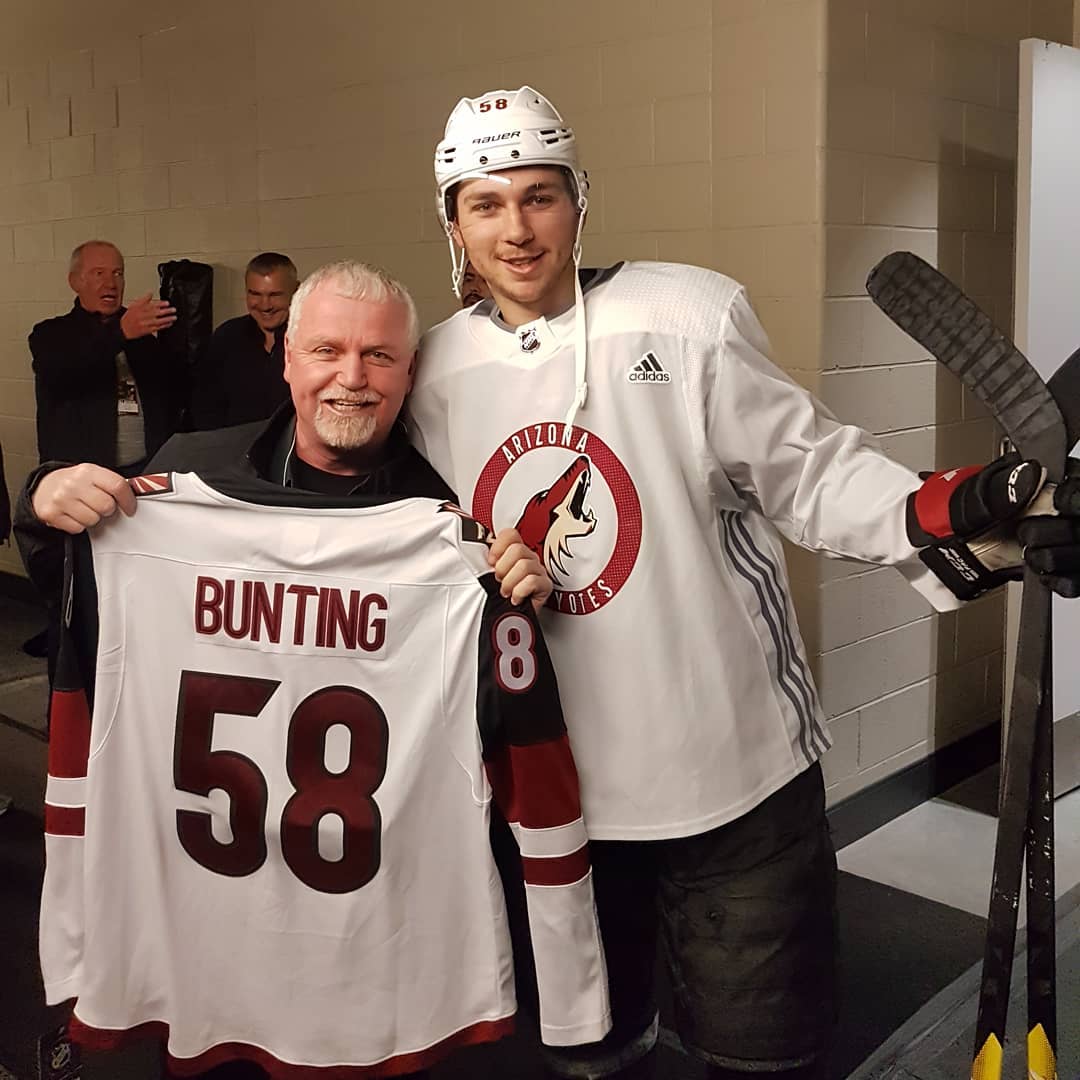 Michael Bunting With His Father Andy