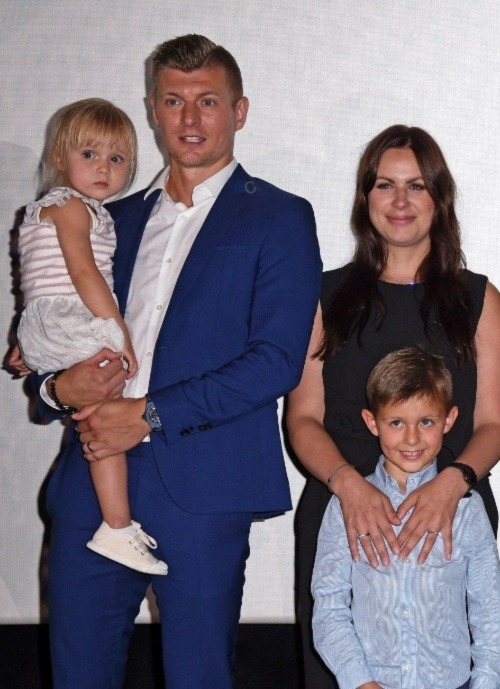 Toni Kroos With His Wife And Kids.