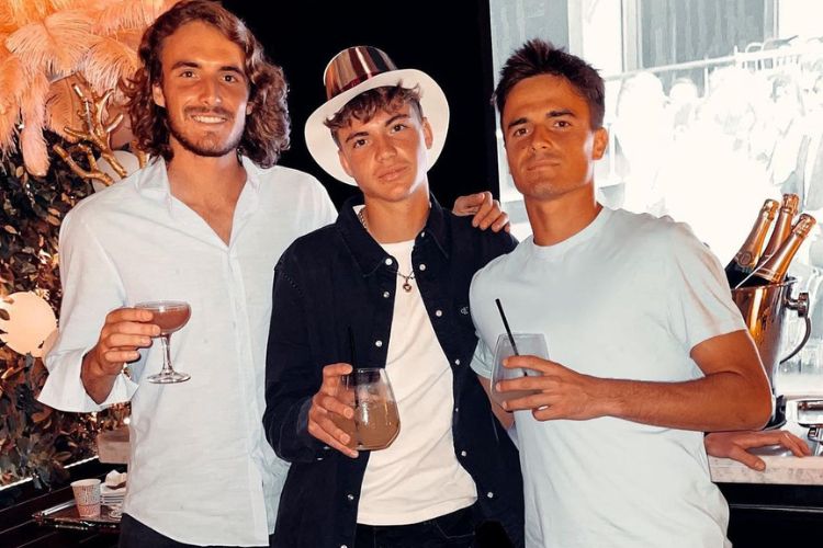 The Three Tsitsipas Brothers (L To R): Stefanos, Pavlos And Petros Pictured Together In 2021 