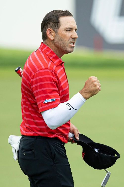 Sergio Garcia Celebrates During A Match