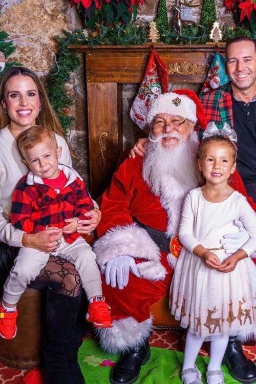 Sergio Garcia With His Wife and Children During Christmas