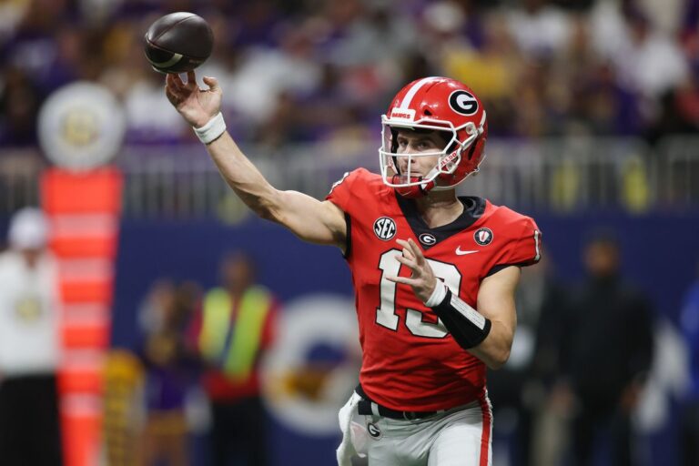Stetson Bennett playing for the Rams