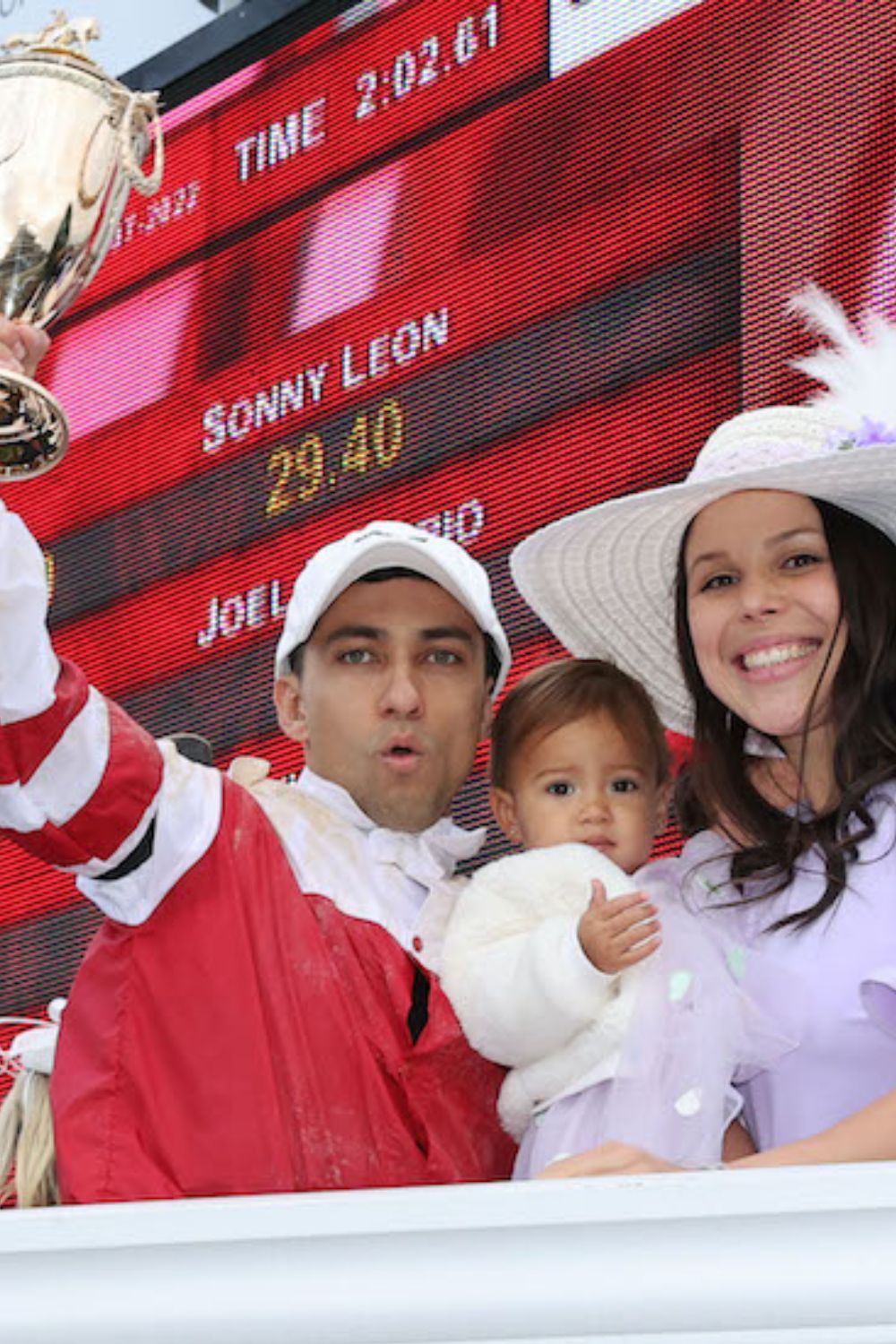 Sonny Leon With His Wife And Daughter