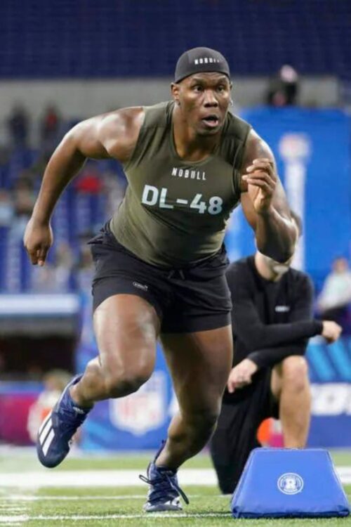Keion White During The 2023 NFL Combine