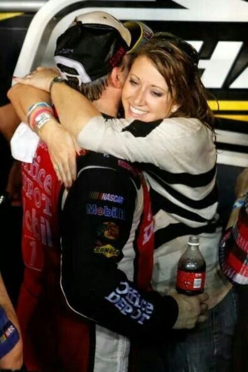 Tony Stewart Hugging His Sister