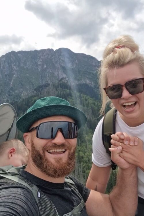 Jan Blachowicz With His Fiancee And Son