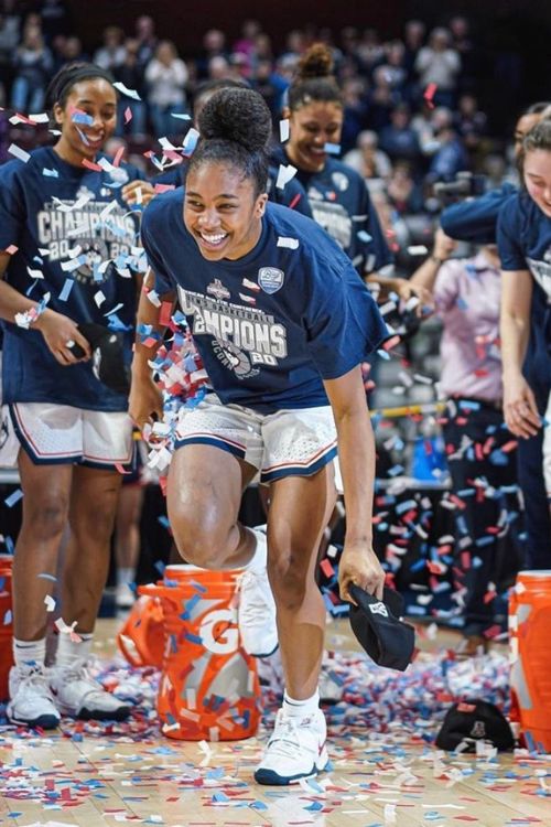 Aubrey Griffin Pictured Celebrating With Her UConn Teammates 