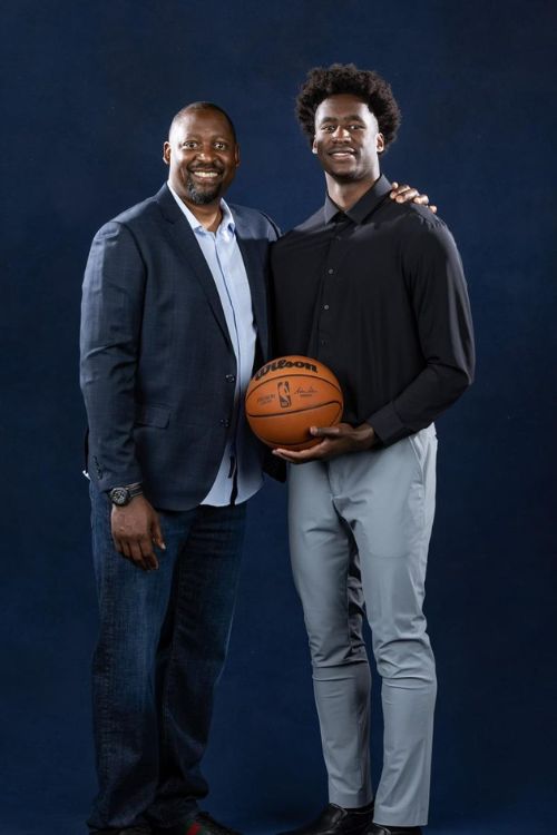 The Father Son Duo Of Adrian And AJ Griffin Pictured Together In 2022