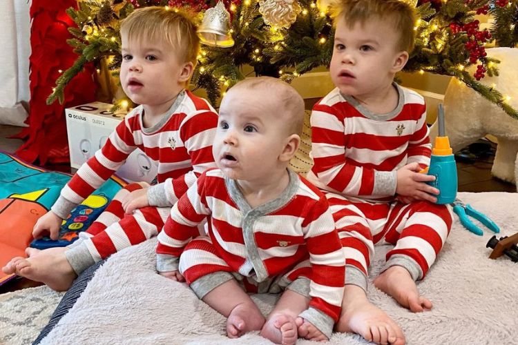 Brandon McManus' Three Kids, Caden And Luca(Twins) Pose Alongside Their Little Brother, Oliver For Christmas Photos In 2020
