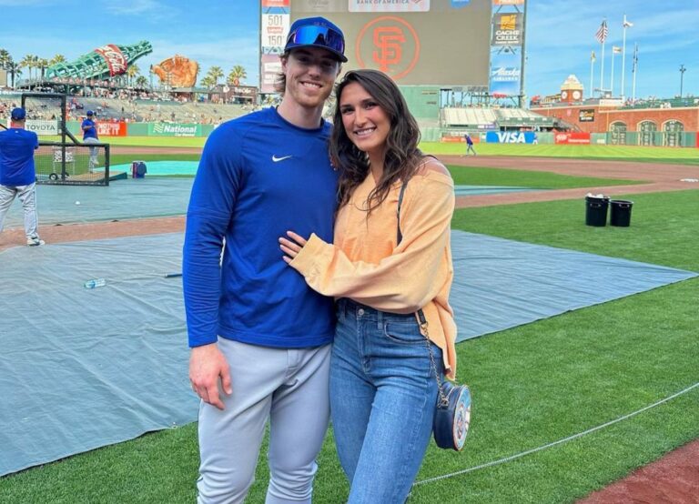 Bret Baty And Girlfriend Anna Sprys Pictured On The Sidelines Of The Oracle Park In April 2023