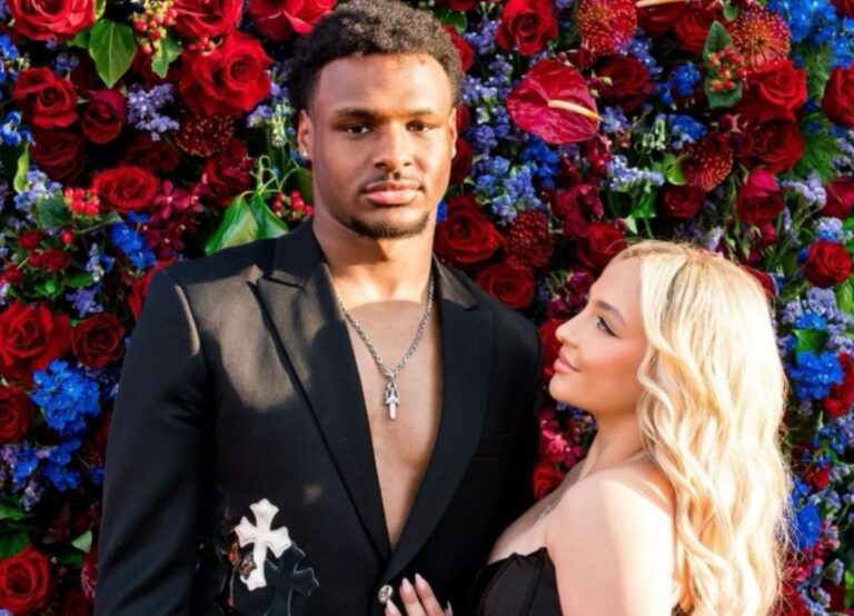 Bronny James With His Date Peyton Gelfuso Attends Senior Year Prom On May 21, 2023