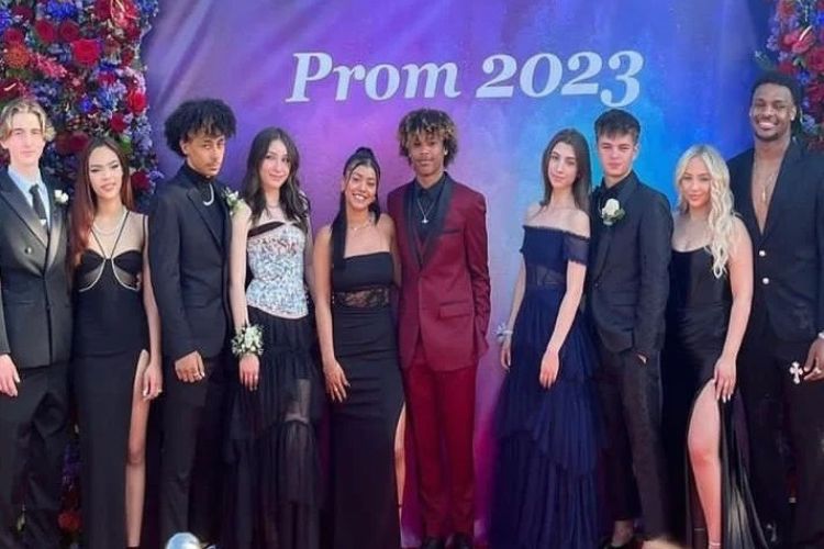 Bronny And Peyton Pictured With Friends At The 2023 Prom