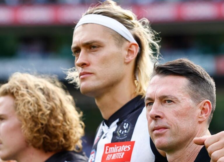 Darcy Moore Lines Up To Play Against Essendon At The Anzac Day Match On April 25, 2023