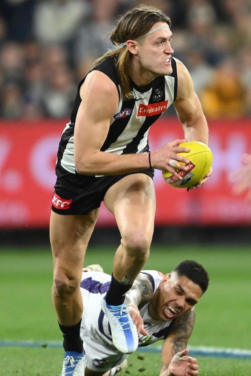 Darcy Moore In Action For Collingwood In MCG In September 2022