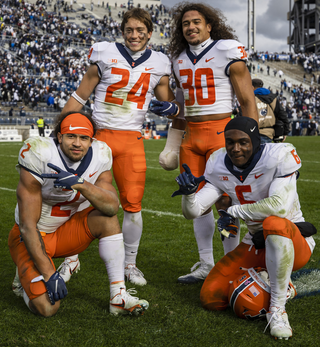 Twin Browns With Their Teammates 