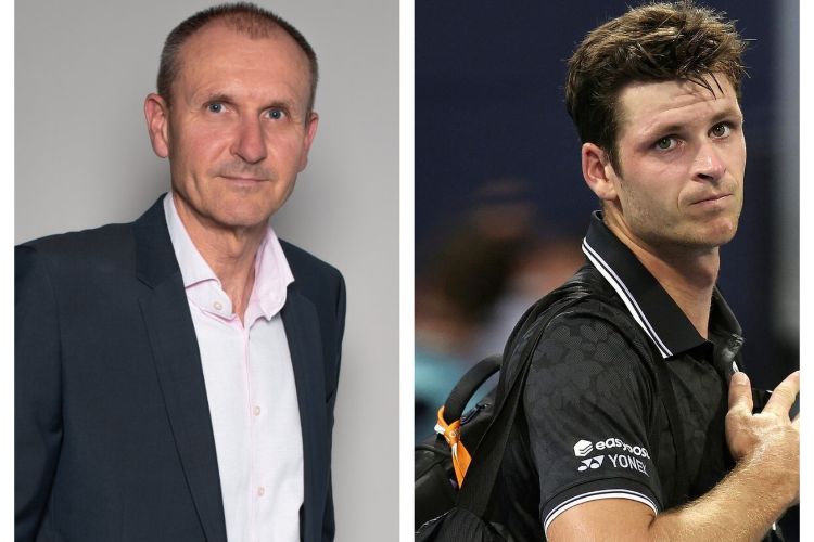 On Left: Hubert Hurkacz Father Krzysztof Hurkacz And On Right: Hubert Bowing Out Of Miami Open In 2023