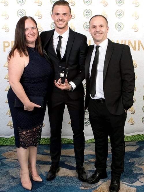 james with his parents