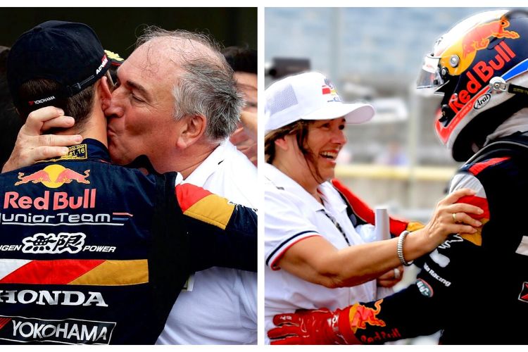 Jean And Pascale Greet Their Son After His Race At Motegi, Japan In 2017