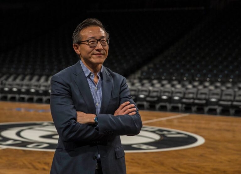 Joe Tsai Pictured At The Basketball Court Of Brooklyn Nets