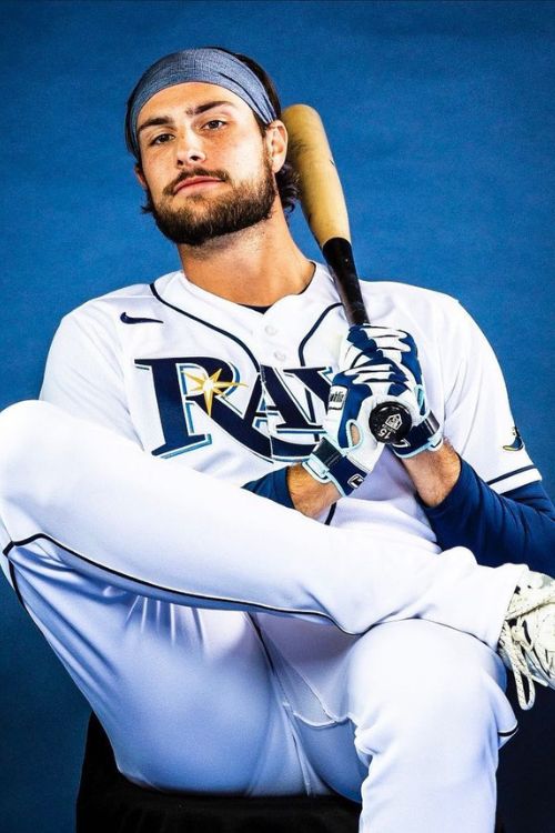 Josh Lowe Pictured In The Tampa Bay Rays Kit As He Looks Ready For The 2023 MLB Season 