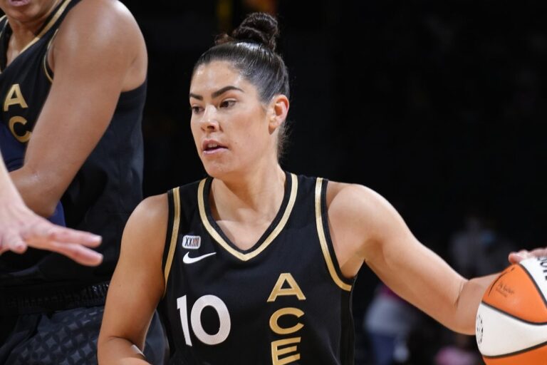 Kelsey Plum playing for the Las Vegas Aces Jersey