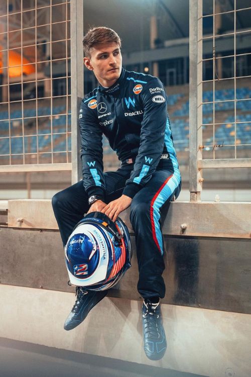 Logan Sargeant Pictured Sitting At The Bahrain International Circuit In 2023