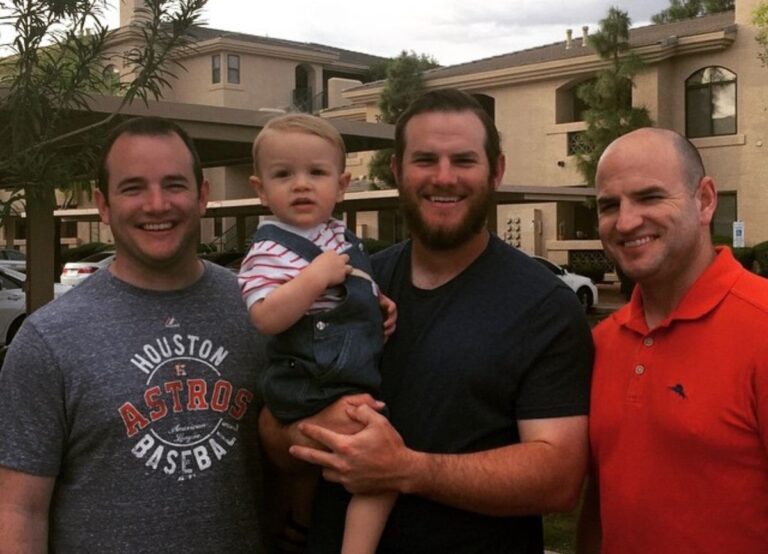 Max Muncy With Brothers Mike (Left) And Derek (Right) Carrying His Nephew In 2015