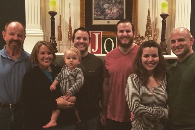 From L To R: Lee Muncy, Midge Muncy (Parents), Mike Muncy(Brother), Max Muncy, Derek Muncy(Brother) With His Wife