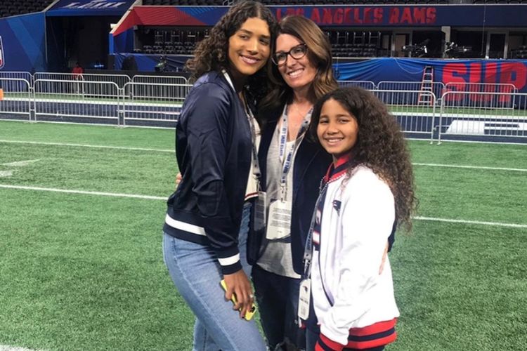 Maureen Brady Pictured With Her Two Daughters At A Football Stadium