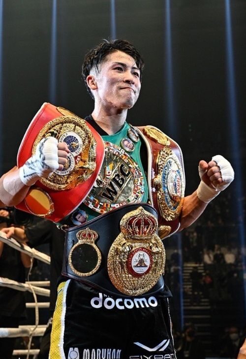 Naoya Inoue Picutured With All Four Belts In December 2022 After Defeating Paul Butler 