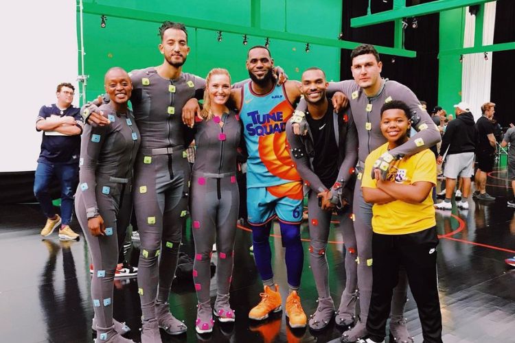 Nicole Kornet With LeBron James In The Set Of Space Jam In 2021