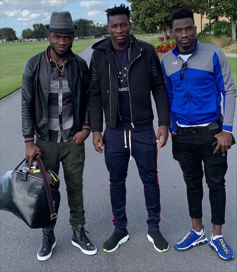 Onana With His Brother Wariner And Emmanuel 