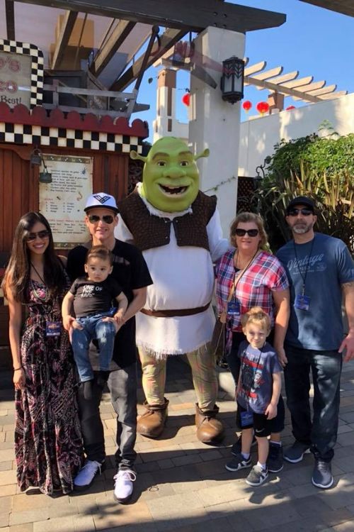 Rob And Denise's Family Pose Together During A Family Fun Day In 2018