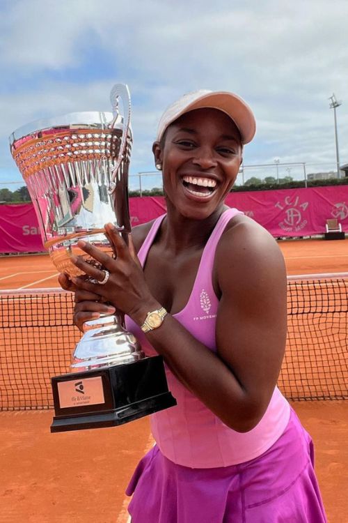 Sloane Stephens With Her WTA 125K Saint Malo Trophy In May 2023