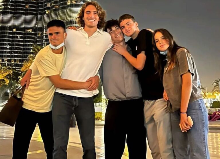 From L To R: Petros, Stefanos, Their Friend, Pavlos And Elisavet Pictured Together In Dubai, UAE in 2021