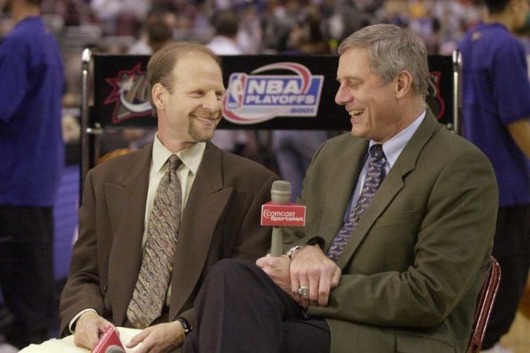 Marc Zumoff (Left) And Steve Mix Pictured Calling Game For The Sixers
