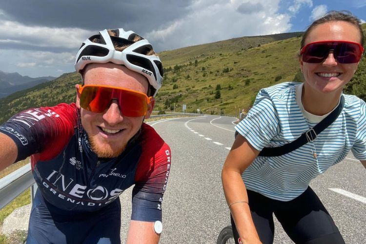 Tao Clicks A Selfie Of Him And Lotte Cycling In Soldeu, Canillo, Andorra In August 2022