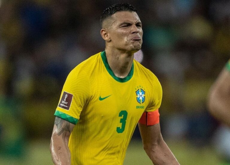 Thiago Silva Celebrates With Teammates After Scoring A Goal For His Country During A Match Played In 2022