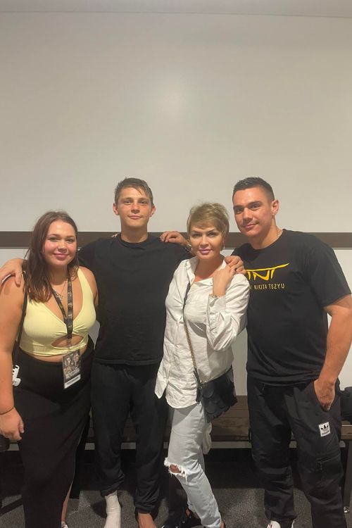 Anastasia Tszyu Pictured With Her Brothers And Her Mom At Nikita's Fights In March 2022