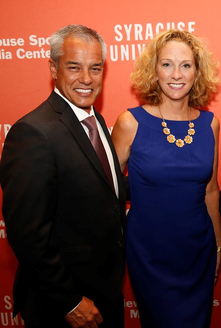 Beth Mowins And Her Husband Alan Arrollado At Marty Glickman Award